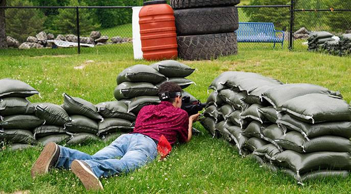Taking aim at Steele Hill's interactive laser tag course