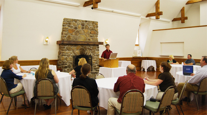 A presentation in the Conference Center at Steele Hill